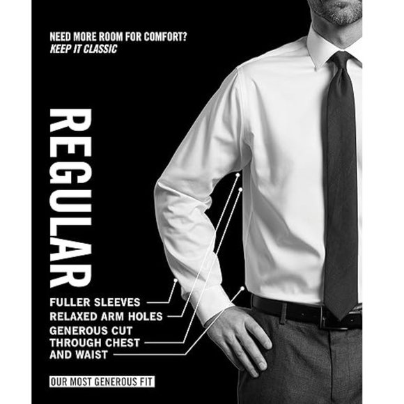 Van Heusen Regular-Fit White Long-Sleeve Poplin Dress Shirt 14.5 32/33 S. e91 - Picture 4 of 5